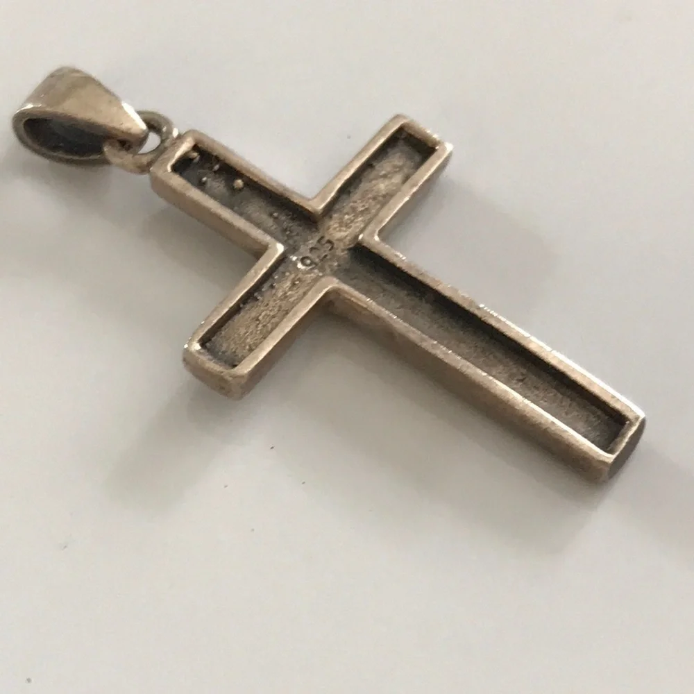 Vintage Sterling Silver Marcasite Cross Pendant